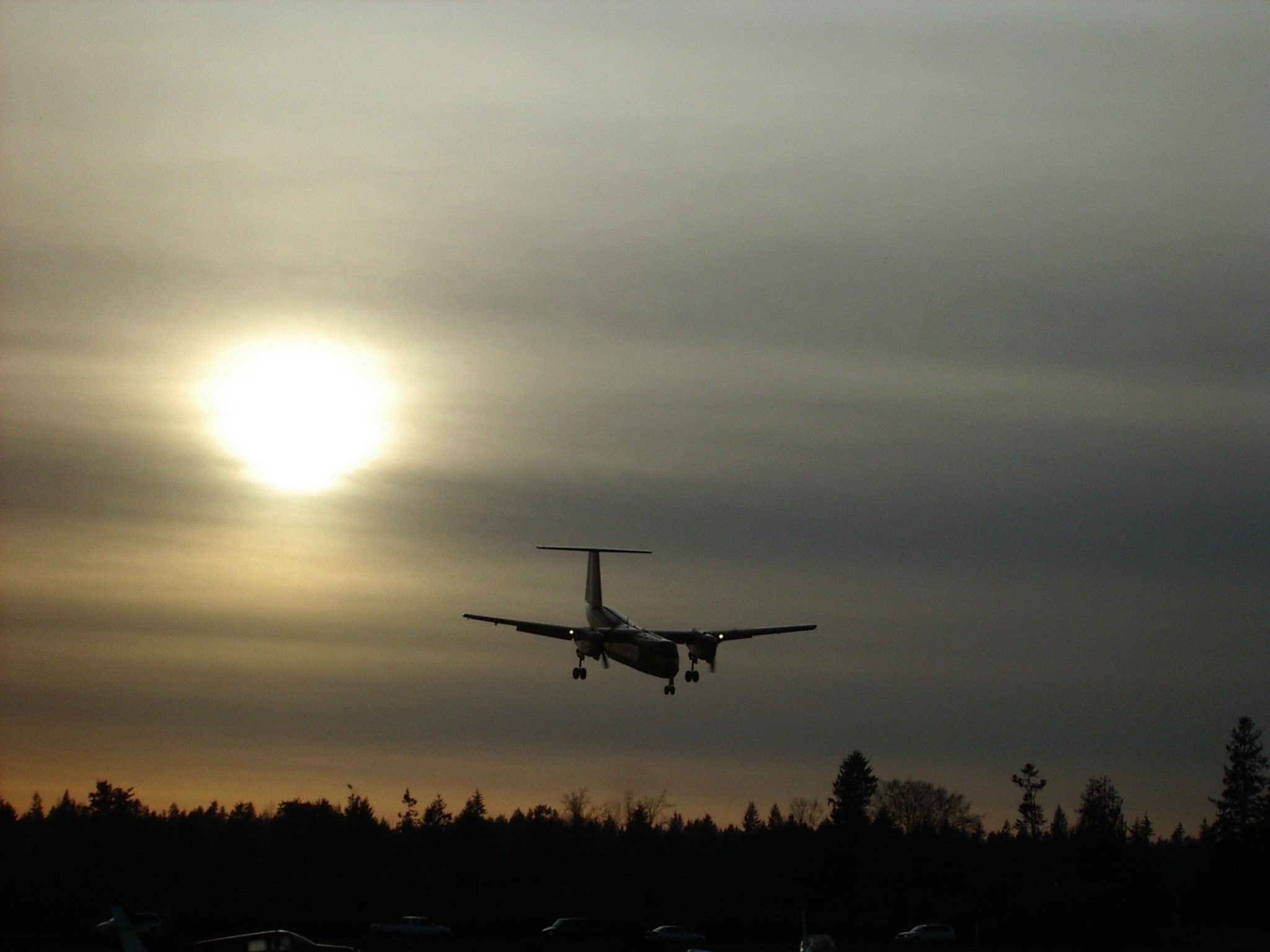 Canadian Forces Buffalo on approach to Langley Airport, Langley Flying School